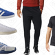 Gazelle Shoes, $56 | Stan Smith Primeknit Shoes, $77 | Barricade Club Shoes, $56 | Trio 3-Stripes Pants, $46 | Essex Tee, $32